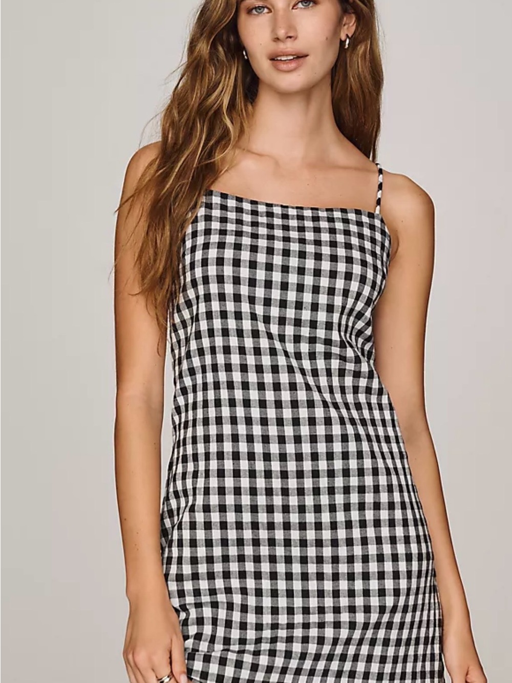 Gingham Slip Chemise in Black & White